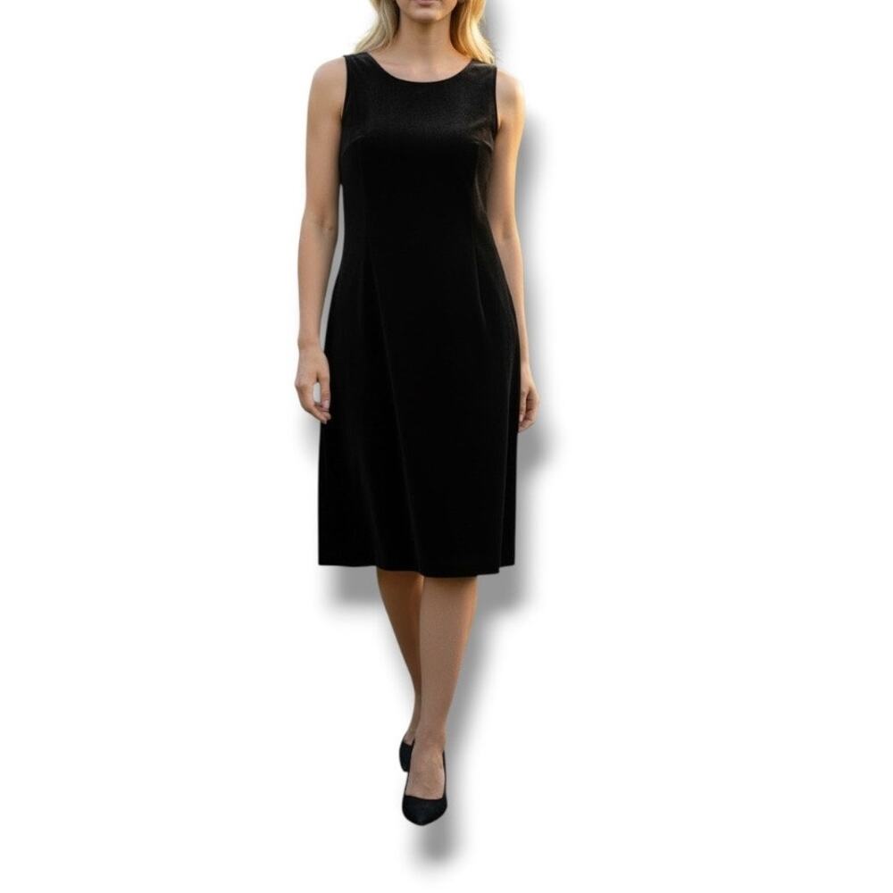 VTG Theomiles black velvet silk blend sleeveless cocktail dress size 6